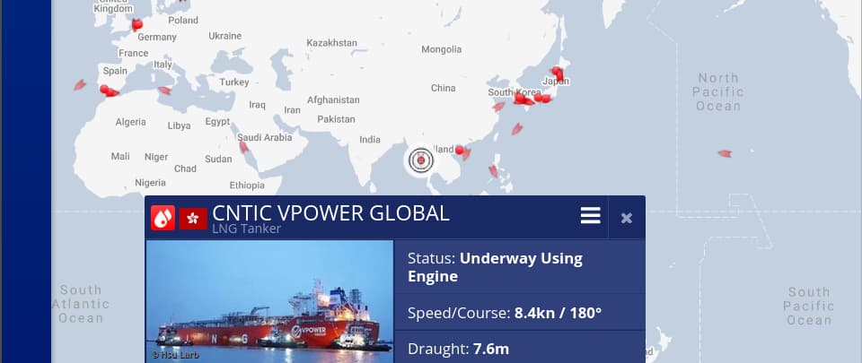Live Map Small LNG Carriers
